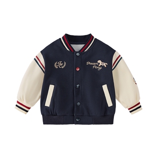 [7A抑菌]男童外套儿童白马学院风棒球服春季百搭休闲开衫宝宝春装