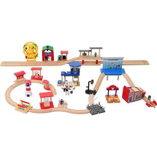 木质小火车积木制轨道配件配饰仿真隧道山洞儿童男孩宝宝益智玩具