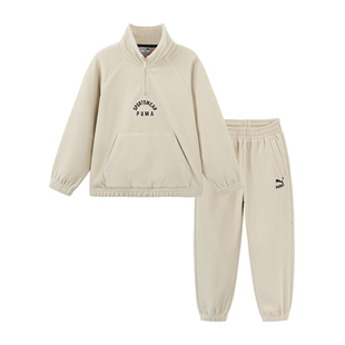PUMA彪马官方童装新款儿童针织长袖套装摇粒绒保暖运动装两件套