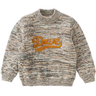 戴维贝拉儿童毛衣男童2026新款A类半高领加绒针织套头衫大童冬装