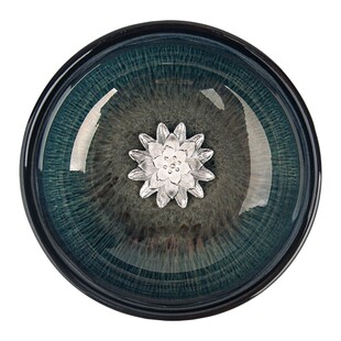 纯银茶杯兔毫镶银莲花陶瓷功夫茶具主人杯品茗杯单杯窑变茶碗礼品