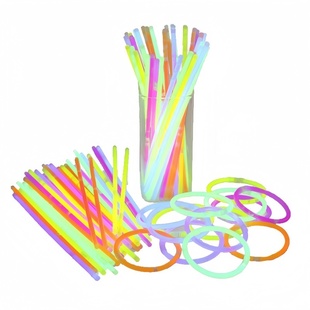 荧光棒粘衣服发光儿童无毒莹光彩色棒晚会炫彩光银光夜光手环