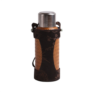 山山竹木竹编保温杯手工竹编竹丝纯钛保温杯竹子旅行便携泡茶水杯