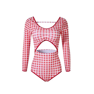 【假面猫】吴瑾言同款格子泳衣女