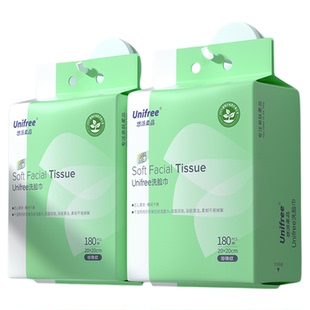 unifree一次性悬挂洗脸巾婴儿宝宝清洁擦脸巾女卸妆洁面巾家庭装