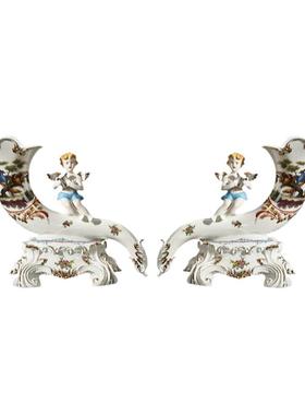 欧式风白色天使陶瓷桌面摆件