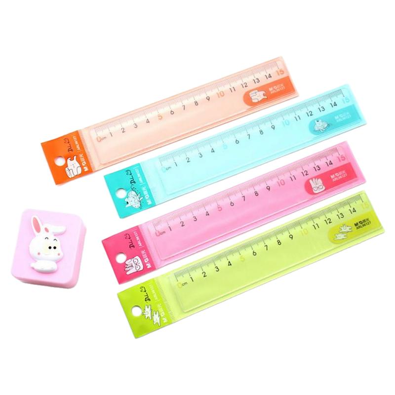 晨光耷拉兔系列直尺透明尺子15cm20cm学生卡通带波浪学生文具可爱
