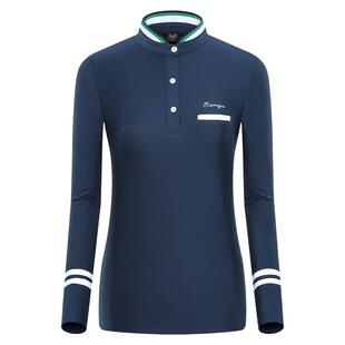 秋冬款 高尔夫球服装 女士长袖球服POLOT恤衫高立领运动衣服套装