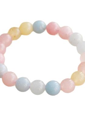 天然水晶冰激凌色摩根石手链