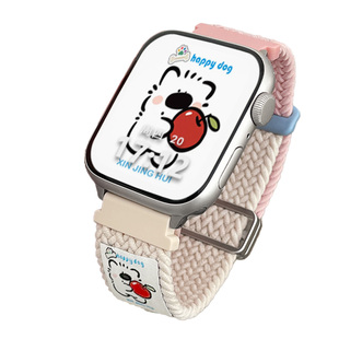 适用华为fit3手表表带fit4腕表4pro猫狗磁吸编织watchfit2夏天腕带手环watch尼龙替换带秋冬新款女金属扣男