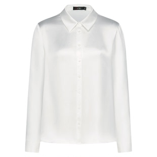 【色丁布/配胸针领带/商场同款】G2000女装2025秋冬长袖休闲衬衫.