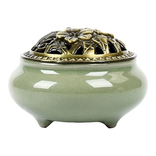 陶瓷小号香炉家用檀香盘香沉香熏香炉室内器盒蚊香盘托茶道香薰炉