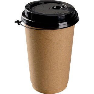 上海商吉加厚牛皮纸杯双层杯一次性咖啡杯打包奶茶杯带盖杯子定制