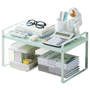 可伸缩简易书架置物架办公室桌面收纳架桌上多层书桌整理小架子