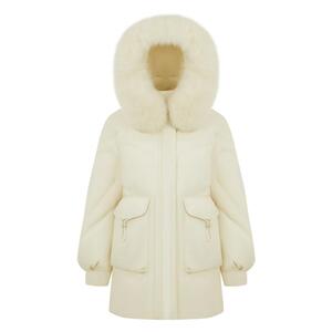 狐狸毛领波司登2025新款羽绒服女款时尚休闲中长款甜美保暖