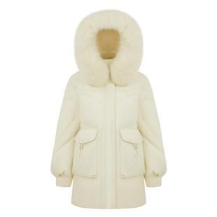 【狐狸毛领】波司登2025新款羽绒服女款时尚休闲中长款甜美保暖