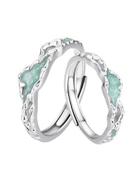 中国黄金珍尚银纯银戒指食指情侣对戒小众高级感生日礼物S925