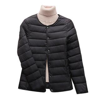 2023新款轻薄羽绒棉服女短款秋冬季内胆棉衣圆领V领两穿棉袄外套