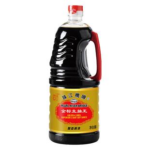珠江桥牌金标生抽王1.9L大瓶家用黄豆酿造酱油调味品调料豉油商用