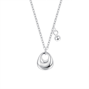 国风称心如意银坨子项链女s999纯银小众时尚百搭极简风足银锁骨链