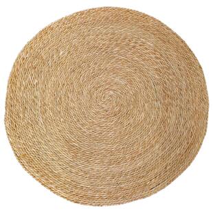 【天然蒲草垫子】可水洗草编圆形地毯手工编织地垫茶室客厅松弛感