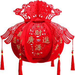 中秋节新年灯笼刺绣元宵喜庆福字挂饰传统春节装饰大红diy手工灯