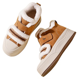 红蜻蜓厚底雪地靴女款2025新款棉鞋女冬季加绒加厚保暖魔术贴板鞋