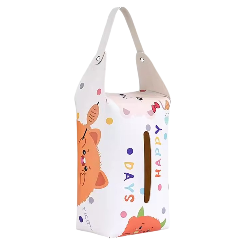 2025新款可爱卡通抽纸盒车载悬挂式客厅卧室车载办公室装饰收纳