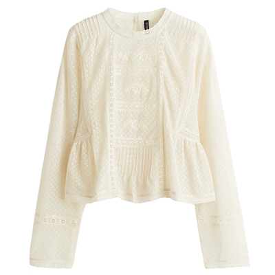 HM春季女装圆点薄纱网布上衣1315663