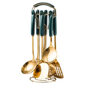 厨房全套家用厨具七件套装铲勺不锈钢锅铲汤勺漏勺炒菜铲子勺子