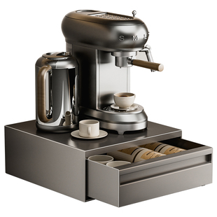 台面咖啡机置物架桌面可抽拉式置物架胶囊咖啡收纳咖啡器具收纳台