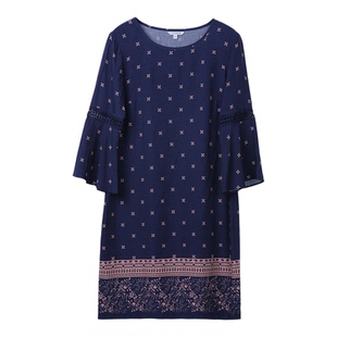 高端好棉绸直筒宽松人造棉印花家居服可外穿连衣裙子春夏新款绵绸