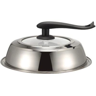 锅盖电锅不锈钢玻璃可视高盖炒锅铁锅加高加厚多功能电炒锅锅盖子