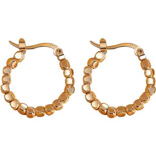 碎银几两耳环女18K金圈圈耳扣银耳圈小众设计感耳钉高级感耳饰