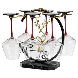 轻奢高档水晶红酒杯架创意客厅摆件高脚杯架倒挂悬挂收纳架子家用