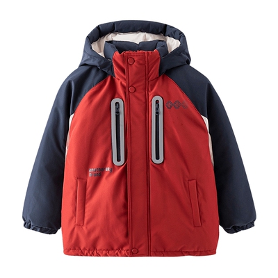 90安心绒撞色防水冲锋衣羽绒服潮