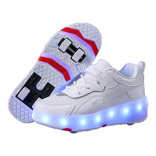 秋冬季暴走鞋四轮滑轮鞋男童儿童带轮子的鞋成人溜冰鞋子女孩学生