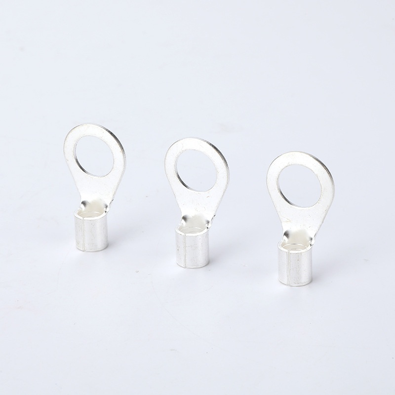 OT16-10黄紫铜冷压端子接线耳O型圆形铜鼻子接线压接裸端子500只