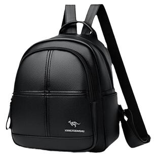 大容量包包女士大气时尚真皮双肩包2026新款袋鼠多隔层旅行女背包