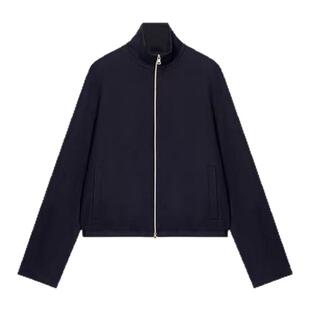 【现货】NOTHING WRITTEN通勤立领短款针织夹克外套 纯色风衣上衣