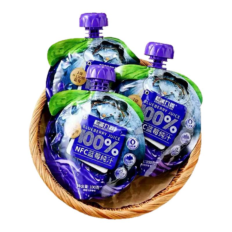 东北伊春特产蓝莓原浆蓝莓果汁100%蓝莓汁饮料果汁NFC夏季饮品