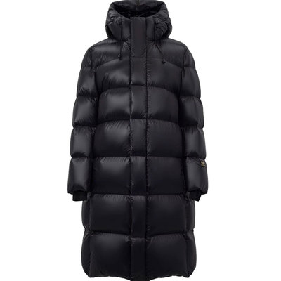 正品保罗高档长款黑金羽绒服