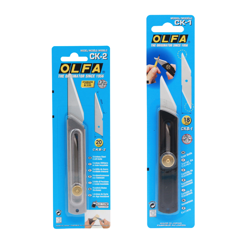 OLFA爱利华日本原装进口工艺刀CK-1/2美工刀野营刀木艺刀雕刻34B水洗不锈钢刀CK-2ckb-1/2