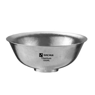 纯钛双层碗户外露营饭碗大盆碗家用大容量汤碗防烫钛碗便携钛餐具