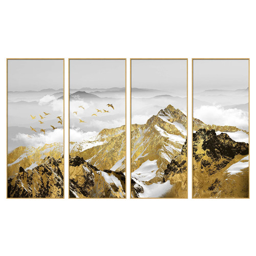 瑞杰 晶瓷画《山巅云海》新中式金山招财画 轻奢大气客厅靠山挂画