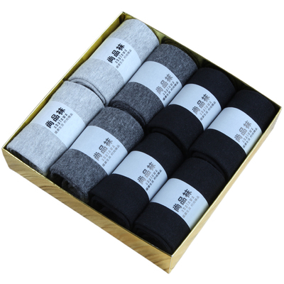 袜子男纯棉秋冬厚款中筒袜短袜黑色棉袜春秋全棉男士商务防臭船袜