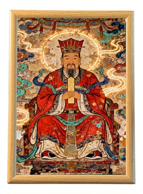 灶王爷司命年画相框摆件