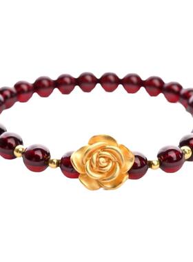 精品6-7mm天然金发晶手串