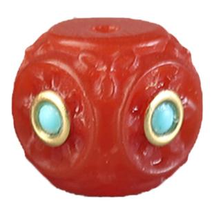 7A天然白水晶黑红黄绿蓝玛瑙方糖散珠手串雕刻镶嵌松石手链多宝