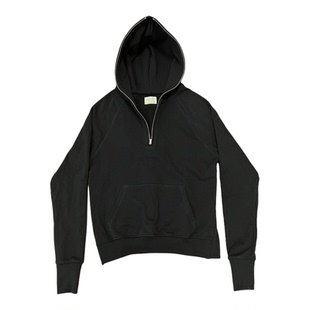 【现货】FOG3rd黑色半拉链卫衣套头开叉480g纯棉高街皇帝自主